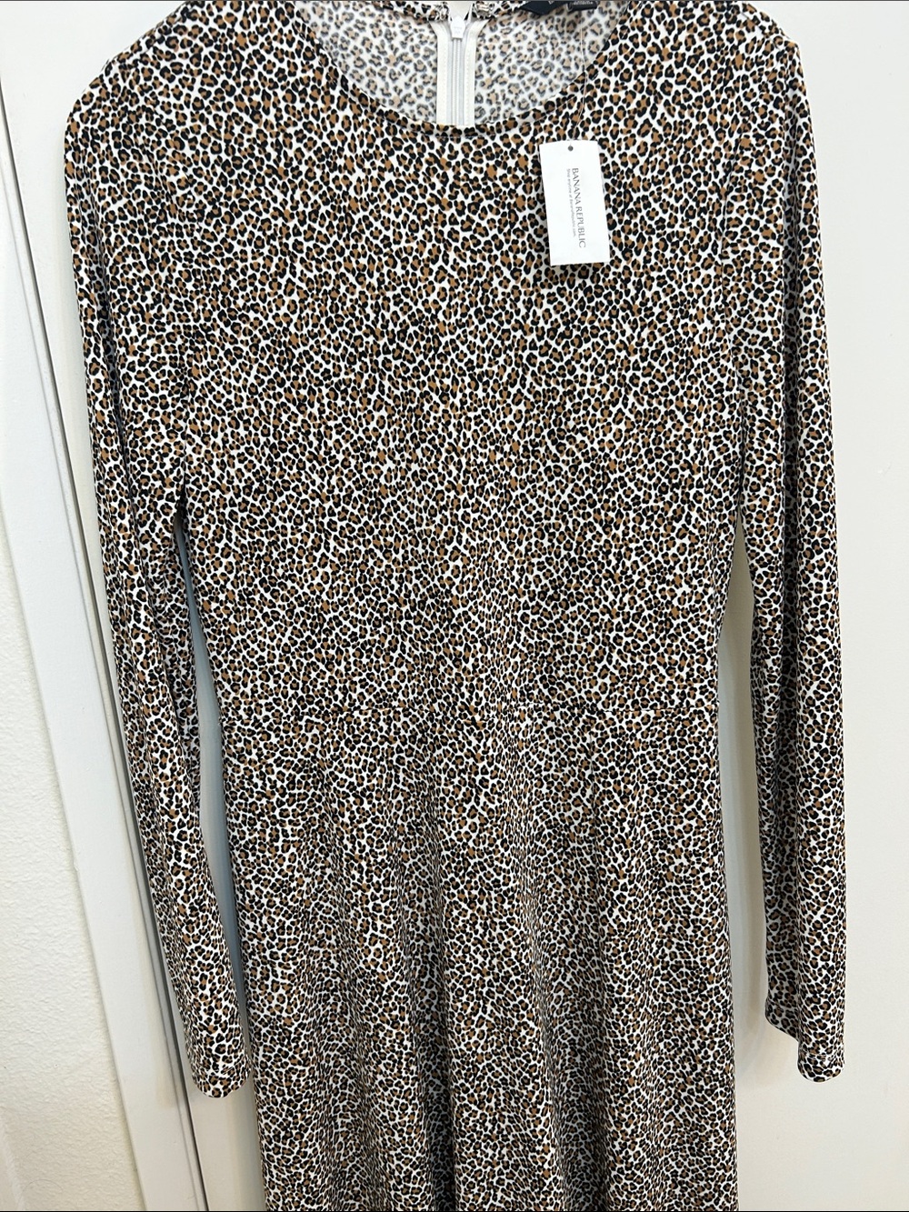 Long Sleeve Leopard Print Women’s Dress - Animal Print